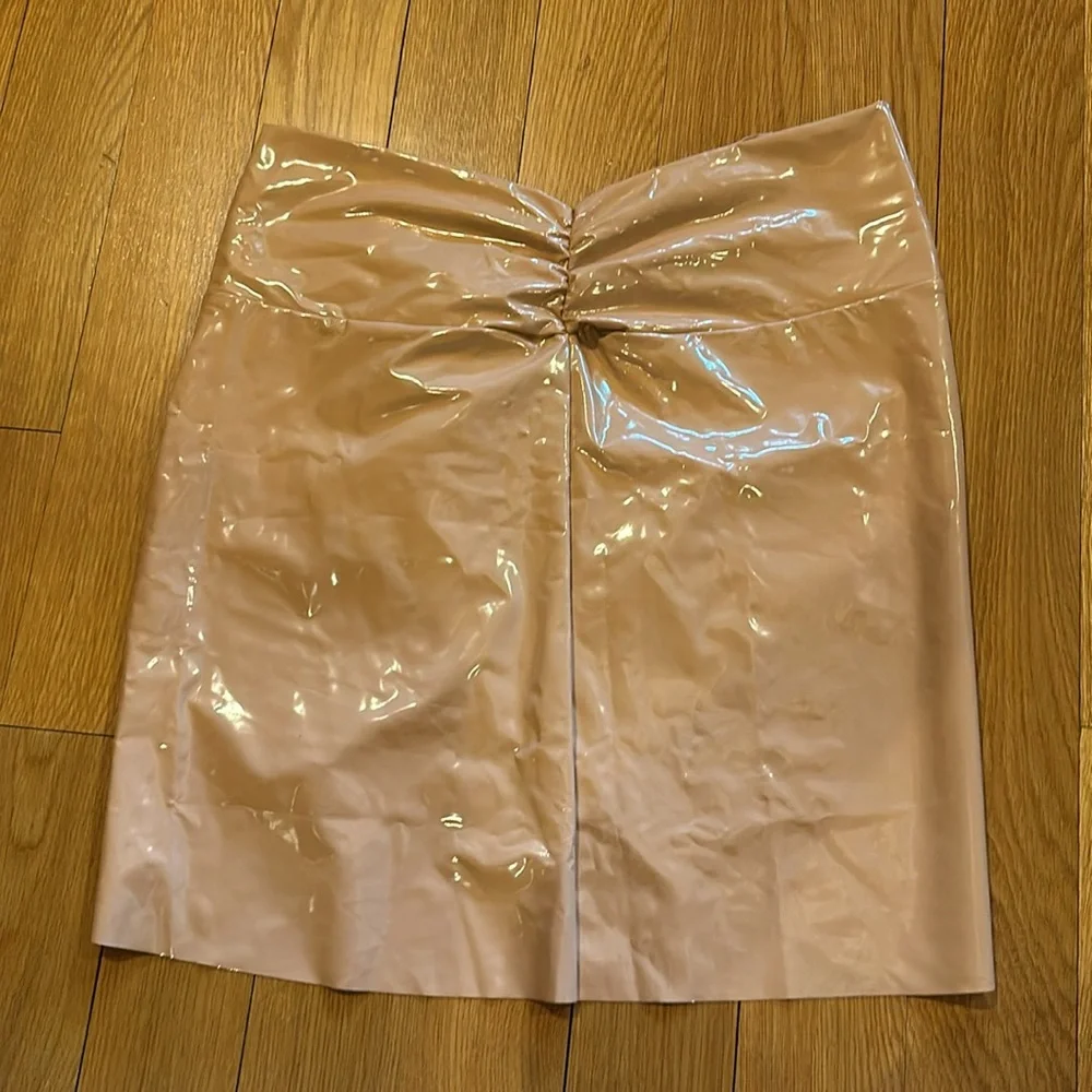 SKIMS Pvc Sarong Mini Skirt in Ochre NEW